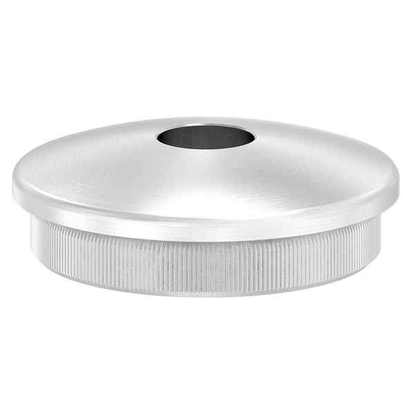 Endkappe leicht gewölbt mit ø 12,1mm Bohrung, massiv, für Rohr ø 48,3 x 2,6mm, zum Einschlagen