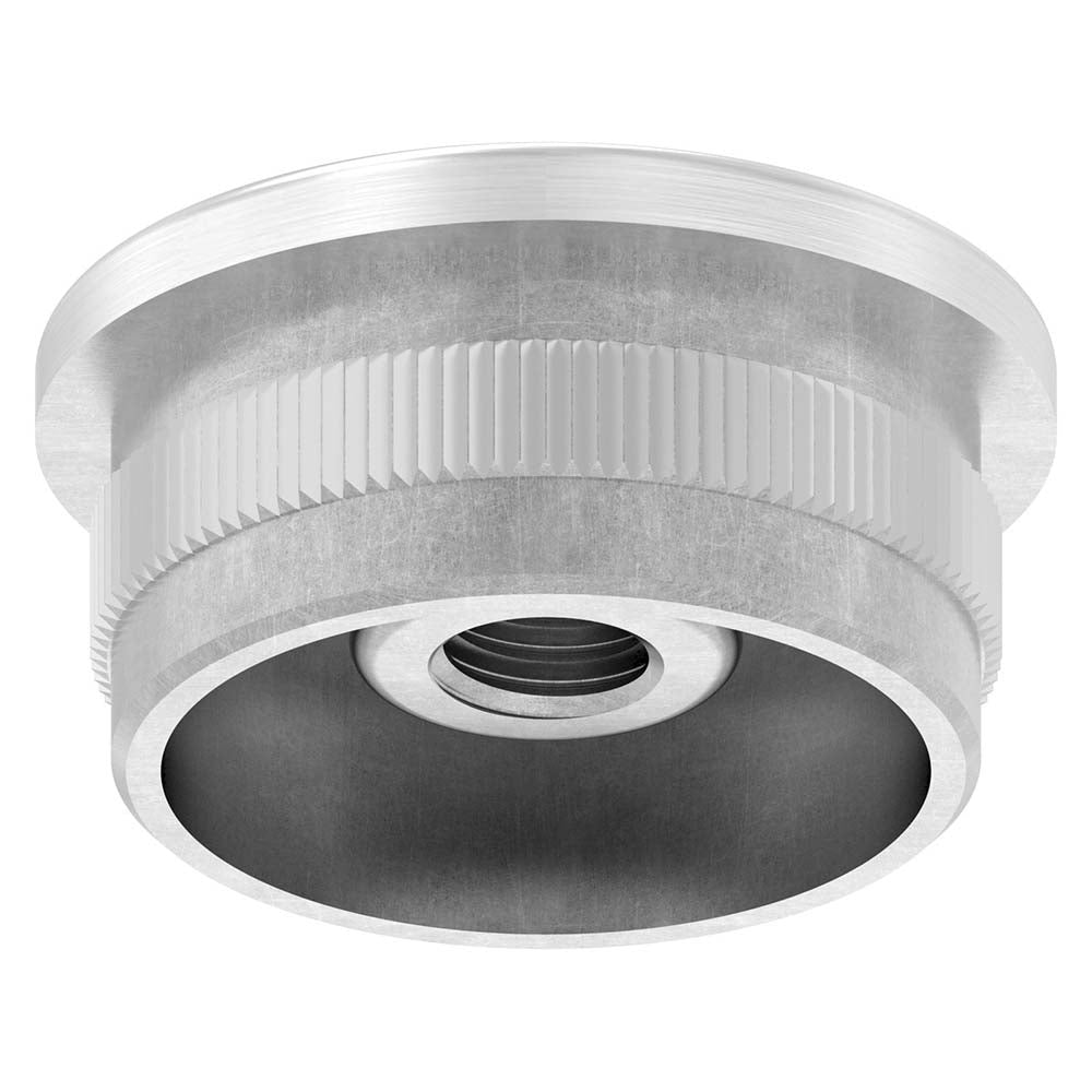 Endkappe flach mit M8 Innengewinde, hohl, für Rohr ø 33,7 x 2,0mm, zum Einschlagen