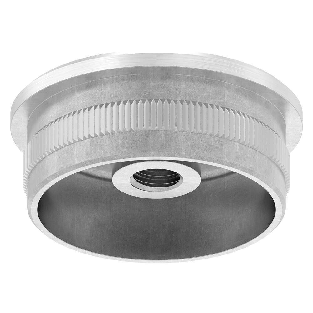 Endkappe flach mit M8 Innengewinde, hohl, für Rohr ø 42,4 x 2,0mm, zum Einschlagen
