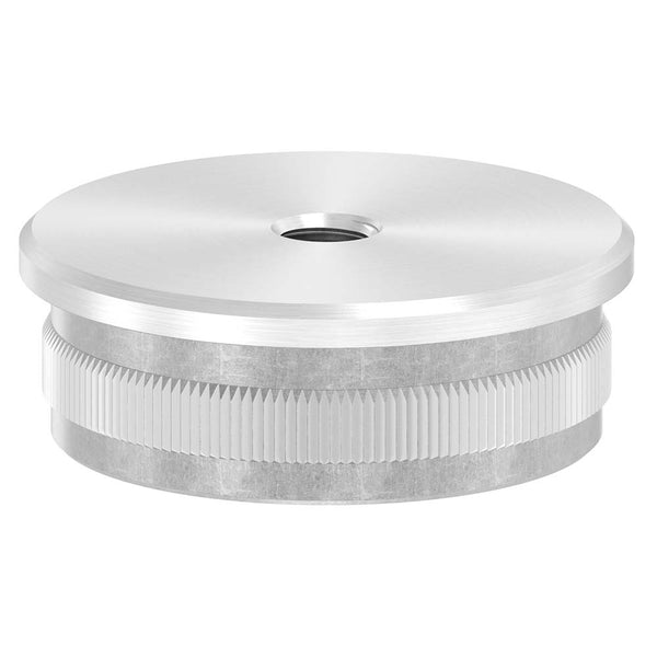 V4A Endkappe flach mit M8 Innengewinde, hohl, für Rohr ø 48,3 x 2,0mm, zum Einschlagen