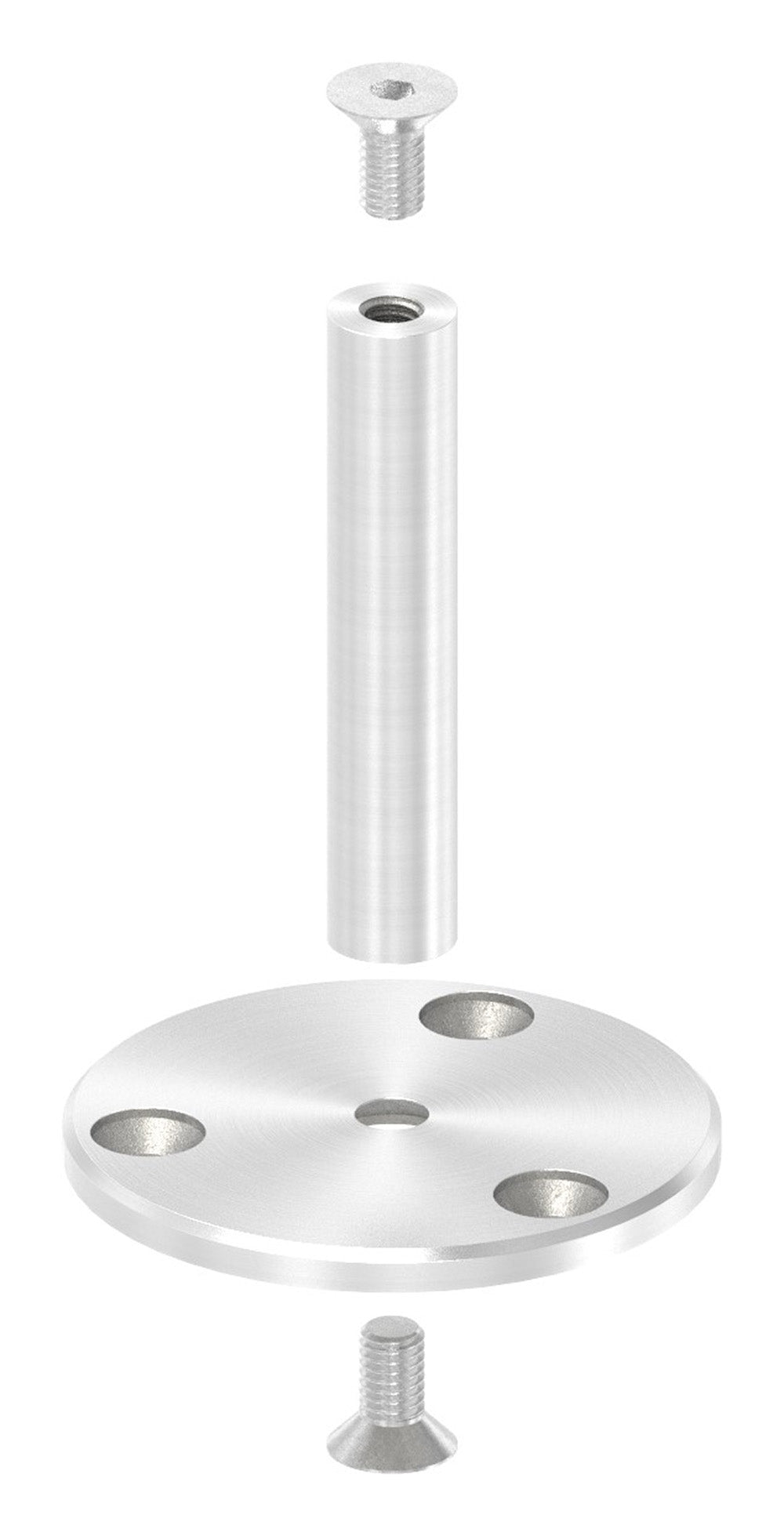 Handlaufstütze gerade mit 60 x 5mm Ronde, mit M6 Innengewinde