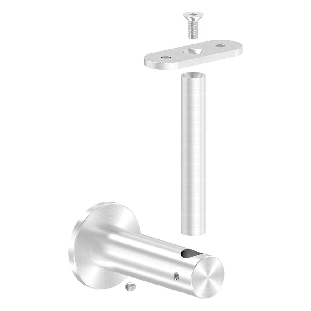 Handlaufhalter zur Wandbefestigung, mit ø 25mm Bügel und ø 14mm Stift, für Vierkant-Rohr, mit M8 Innengewinde