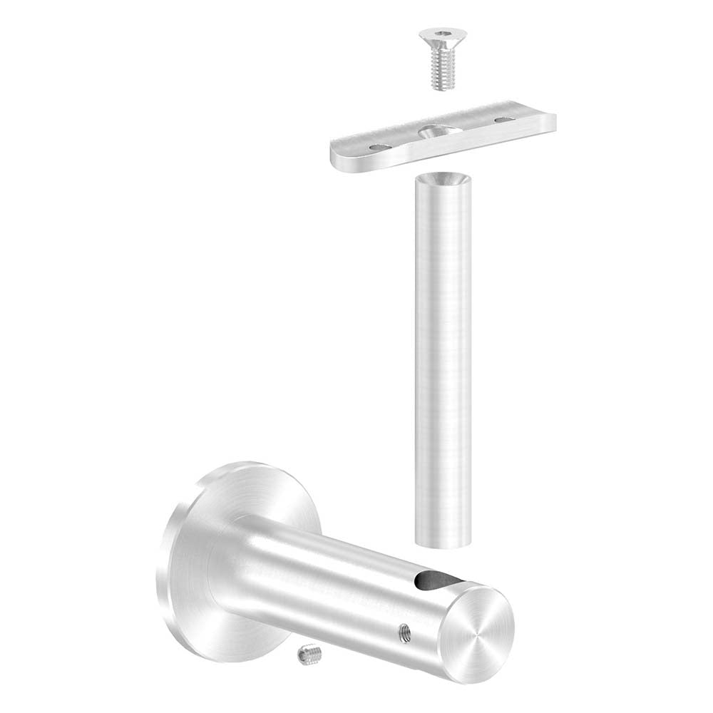 Handlaufhalter zur Wandbefestigung, mit ø 25mm Bügel und ø 14mm Stift, für ø 42,4 mm Rohr, mit M8 Innengewinde