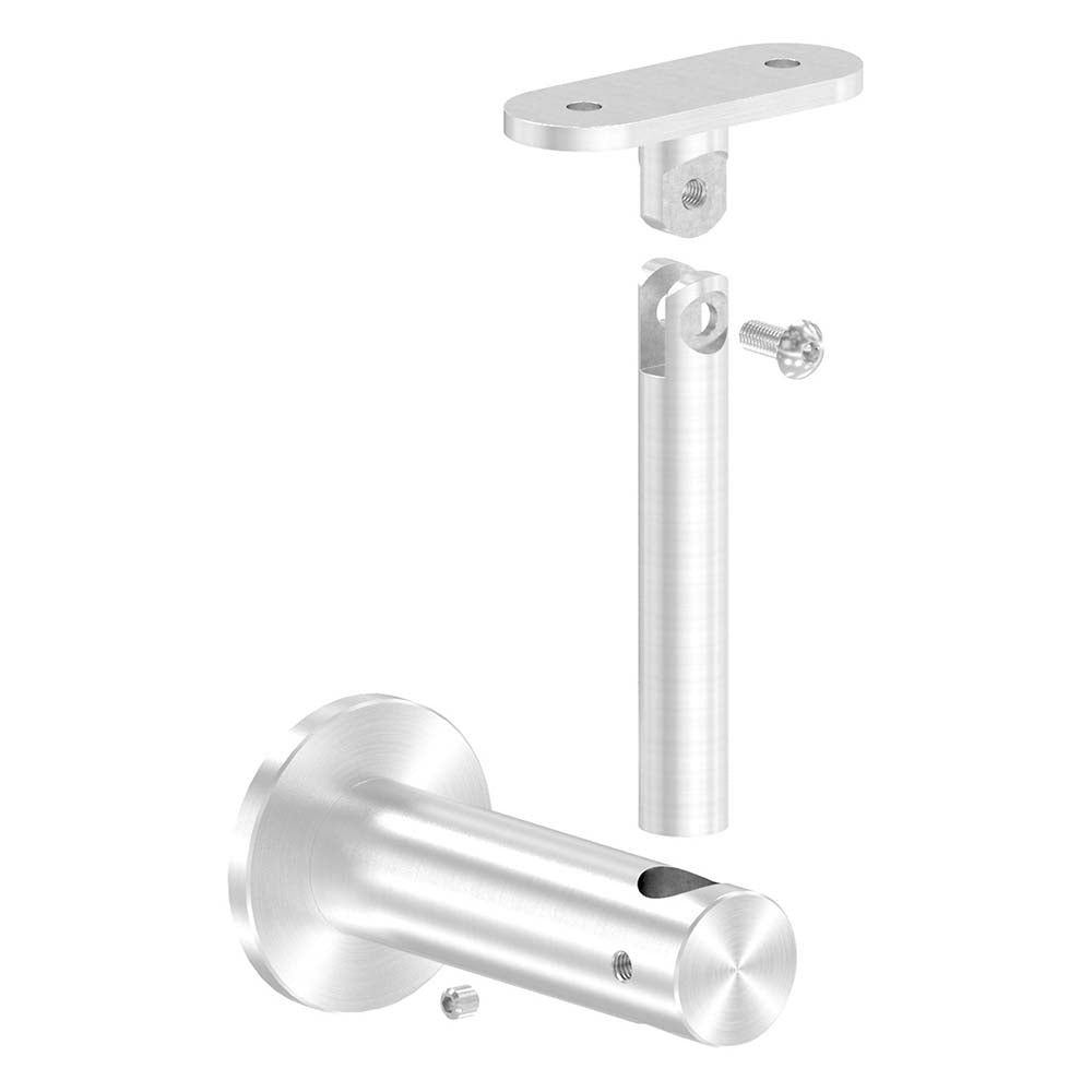 Handlaufhalter flexibel zur Wandbefestigung, mit ø 25mm Bügel und ø 14mm Stift, für Vierkant-Rohr, mit M8 Innengewinde