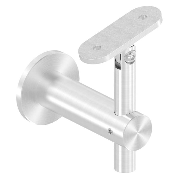 Handlaufhalter flexibel zur Wandbefestigung, mit ø 25mm Bügel und ø 14mm Stift, für Vierkant-Rohr, mit M8 Innengewinde