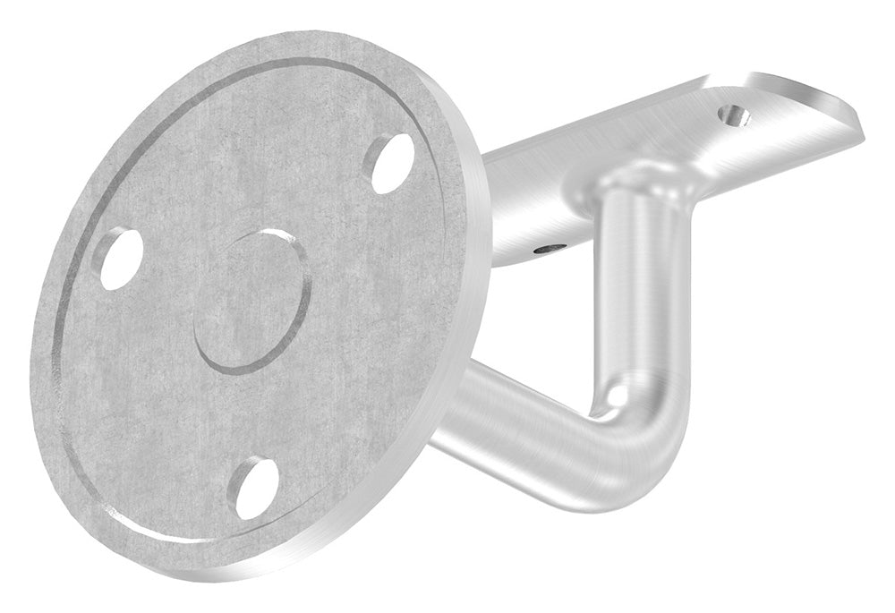 Handlaufhalter zur Wandbefestigung mit verschweißter Ronde 70 x 5mm, für Rohr ø 42,4mm, Bohrungen versetzt