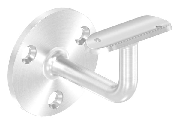 Handlaufhalter zur Wandbefestigung mit verschweißter Ronde 70 x 5mm, für Rohr ø 42,4mm, Bohrungen versetzt
