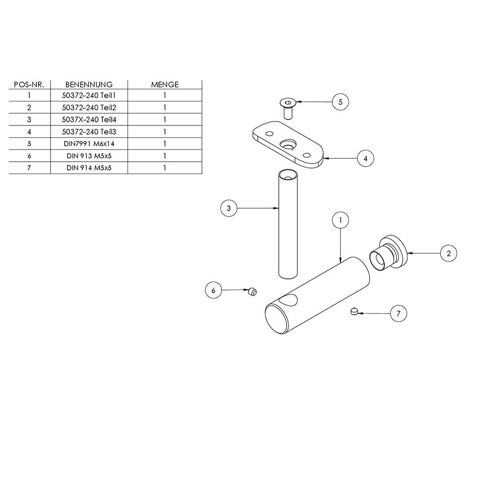 Handlaufhalter zur Pfostenbefestigung, für Vierkant-Pfosten an ø 42,4mm Rohr