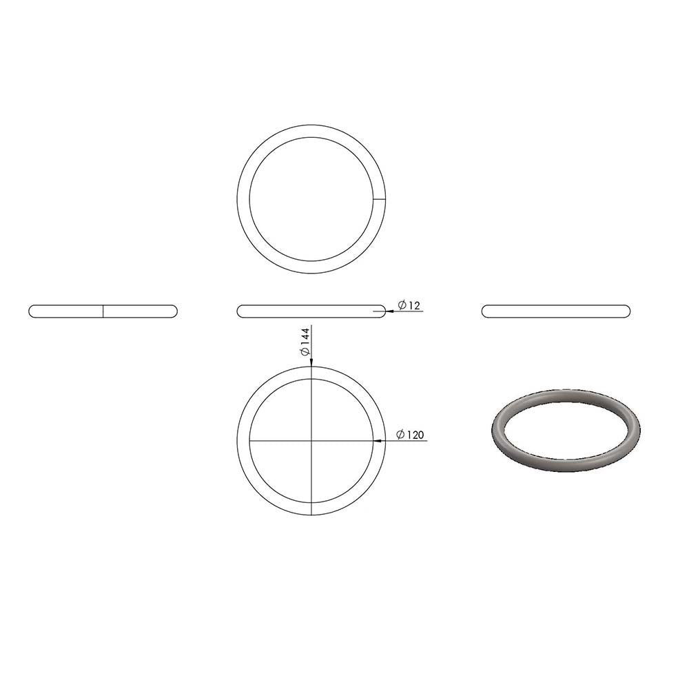Ring, Außendurchmesser 144mm, verschweißt und elektropoliert, Rundmaterial 12mm