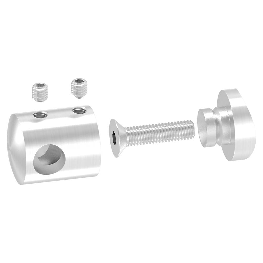 Querstabhalter Anschluss für ø 48,3mm Rohr, für Stab ø 10 mm, aus V2A