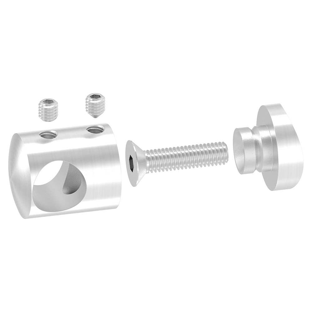 Querstabhalter Anschluss für ø 48,3mm Rohr, für Stab ø 14 mm, aus V2A