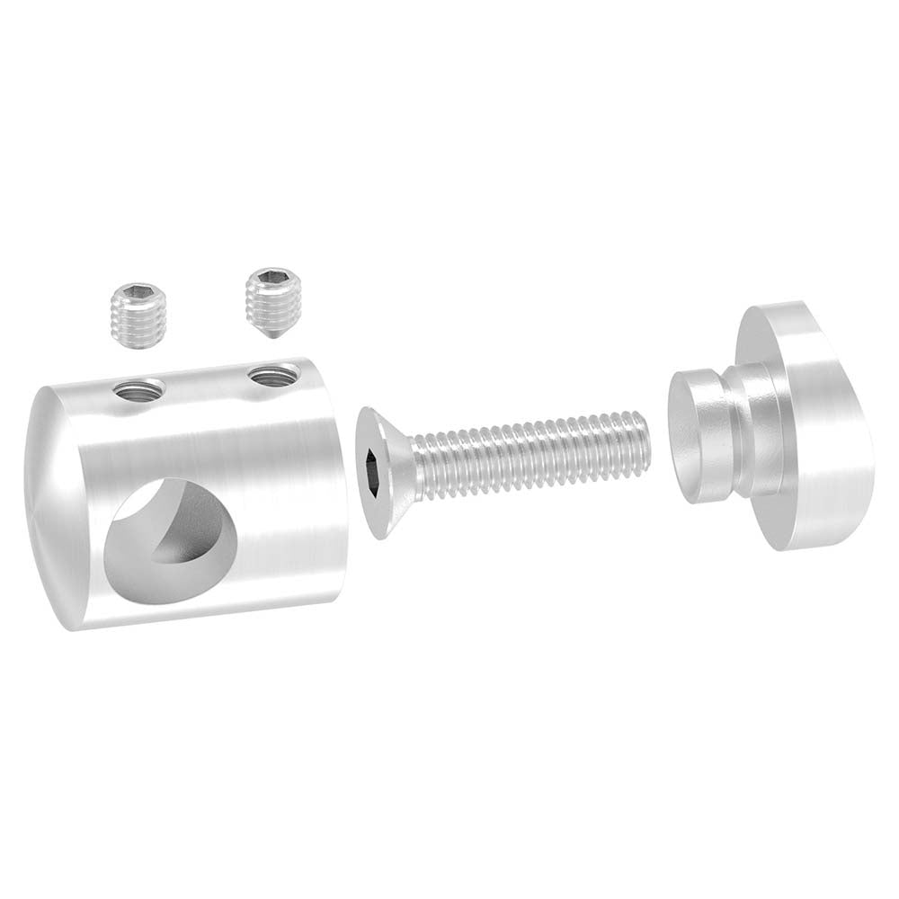 Querstabhalter Anschluss für ø 42,4mm Rohr, für Stab ø 12 mm, aus V4A