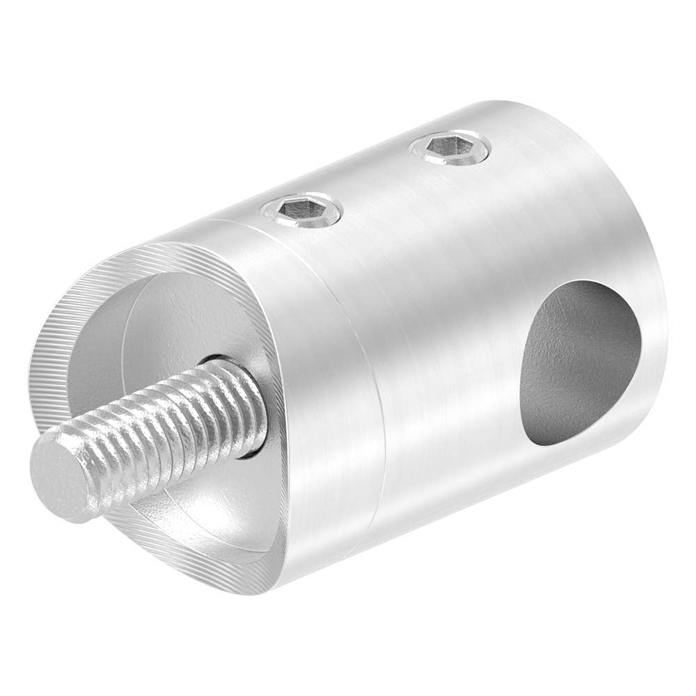 Querstabhalter Anschluss für ø 33,7mm Rohr, für Stab ø 10 mm, aus V2A