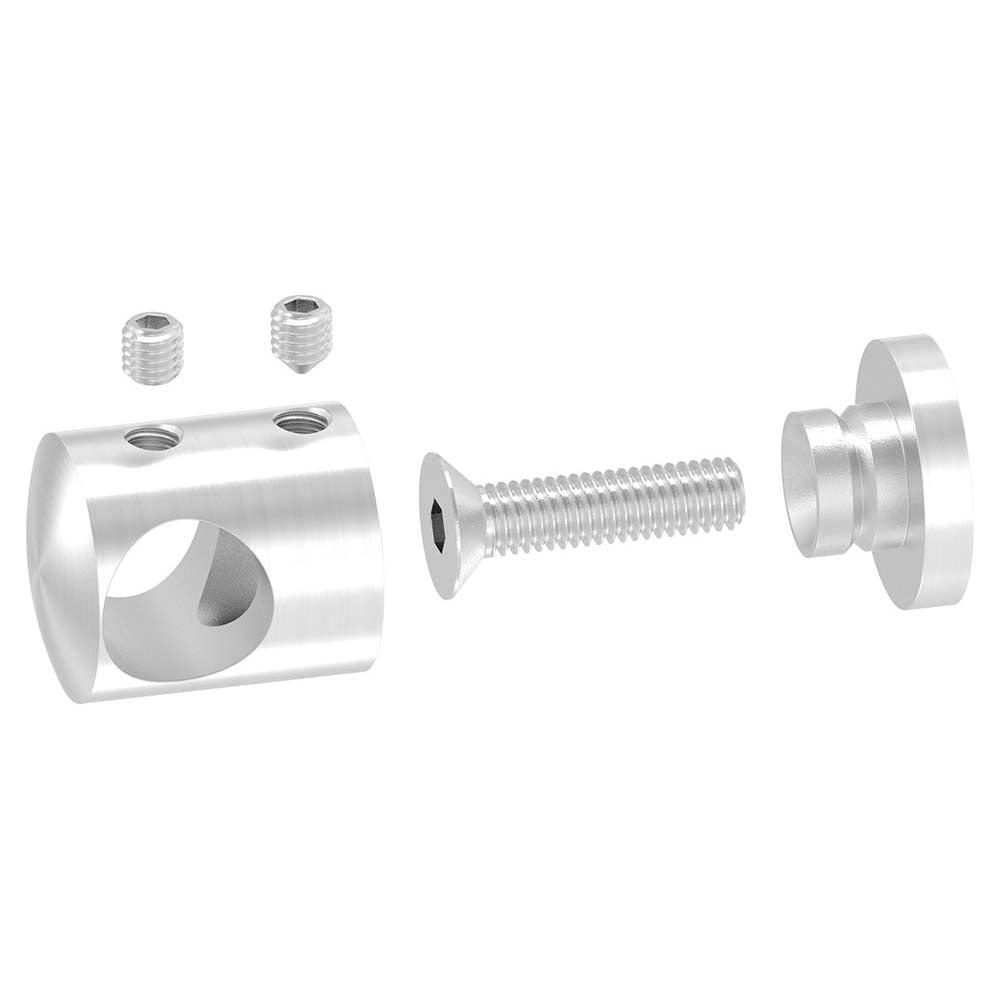 Querstabhalter Anschluss flach, für Stab ø 14 mm, aus V2A
