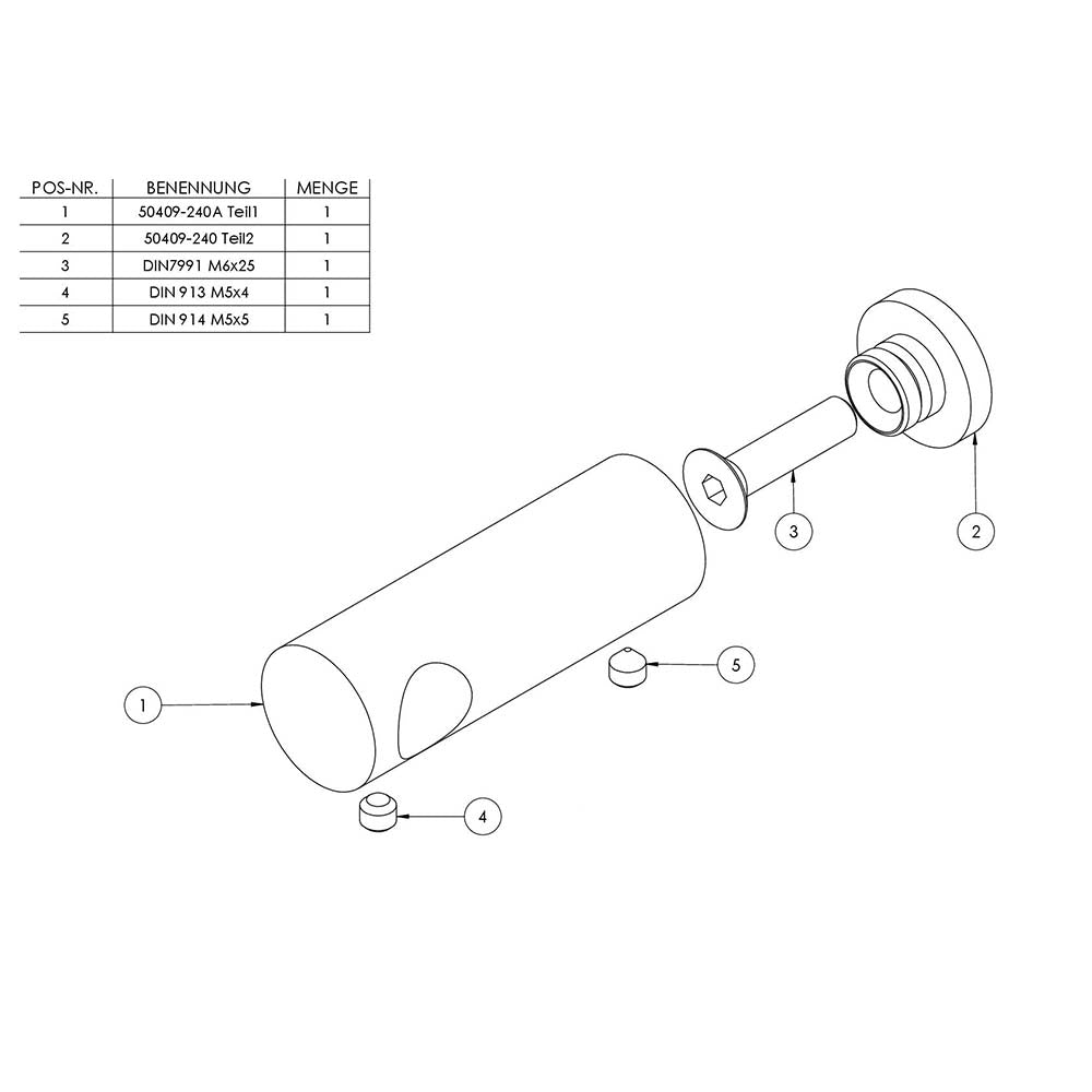 Querstabhalter für Handlauf, Anschluss flach, für Stab ø 14 mm