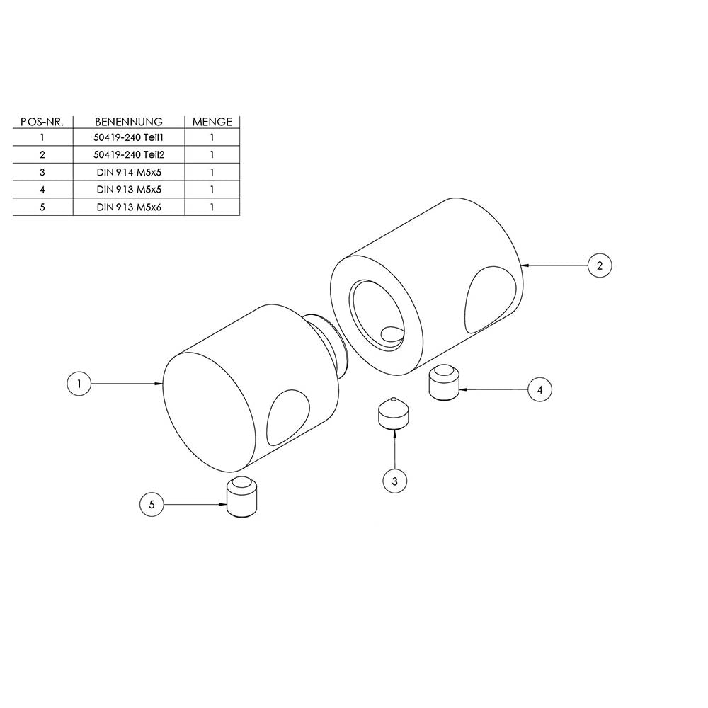 Doppelquerstabhalter, für Stab ø 12 mm an Stab ø 10mm