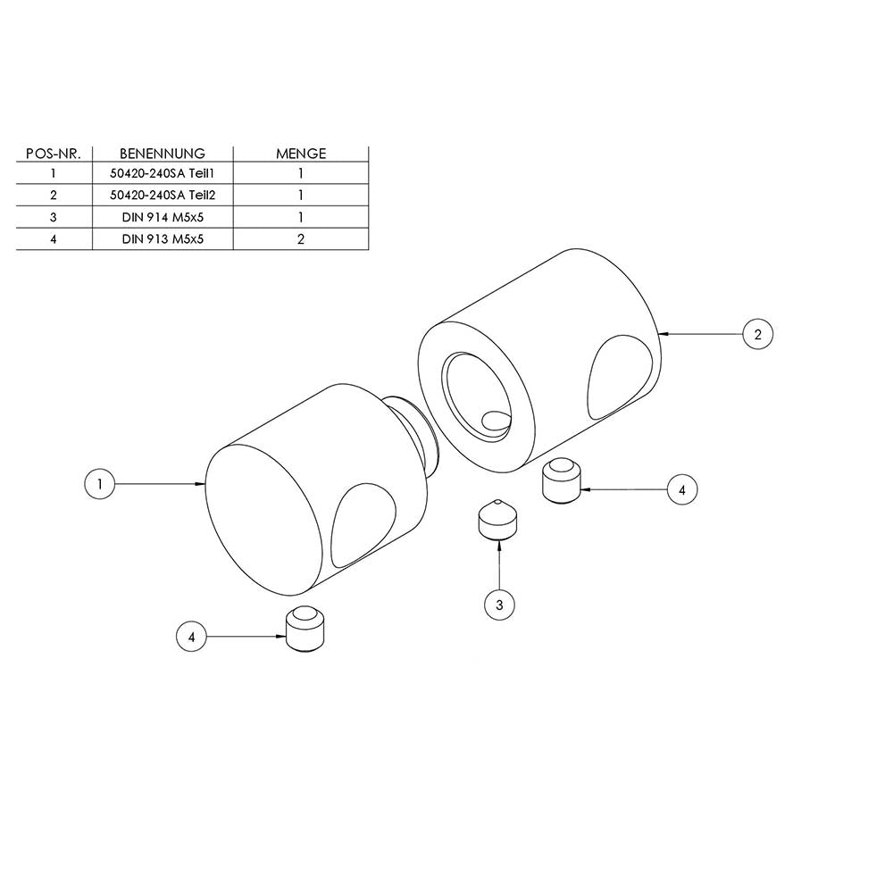 Doppelquerstabhalter, für Stab ø 12 mm an Stab ø 12mm