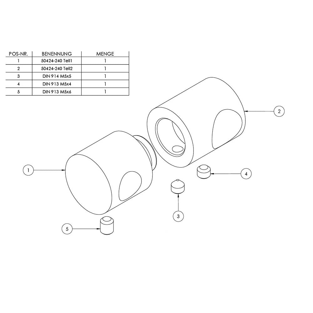 Doppelquerstabhalter, für Stab ø 16 mm an Stab ø 12mm