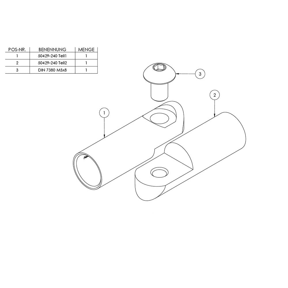 Stab-Verbindungsstück ø 13,5mm, flexibel, für Stab ø 10 mm, zum Kleben