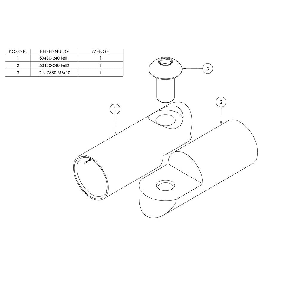 Stab-Verbindungsstück ø 13,5mm, flexibel, für Stab ø 12 mm, zum Kleben