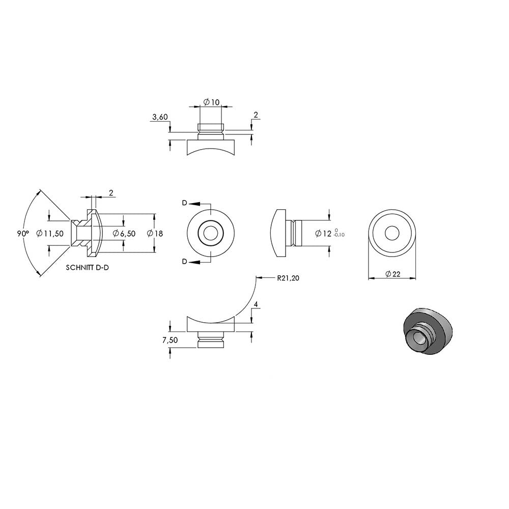 Querstabhalter mit Gelenk, Anschluss ø 42,4mm Rohr, für Stab ø 12 mm