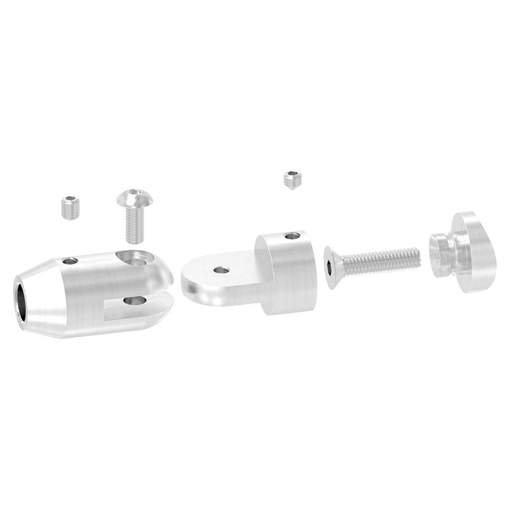 Querstabhalter mit Gelenk, Anschluss ø 42,4mm Rohr, für Stab ø 10 mm