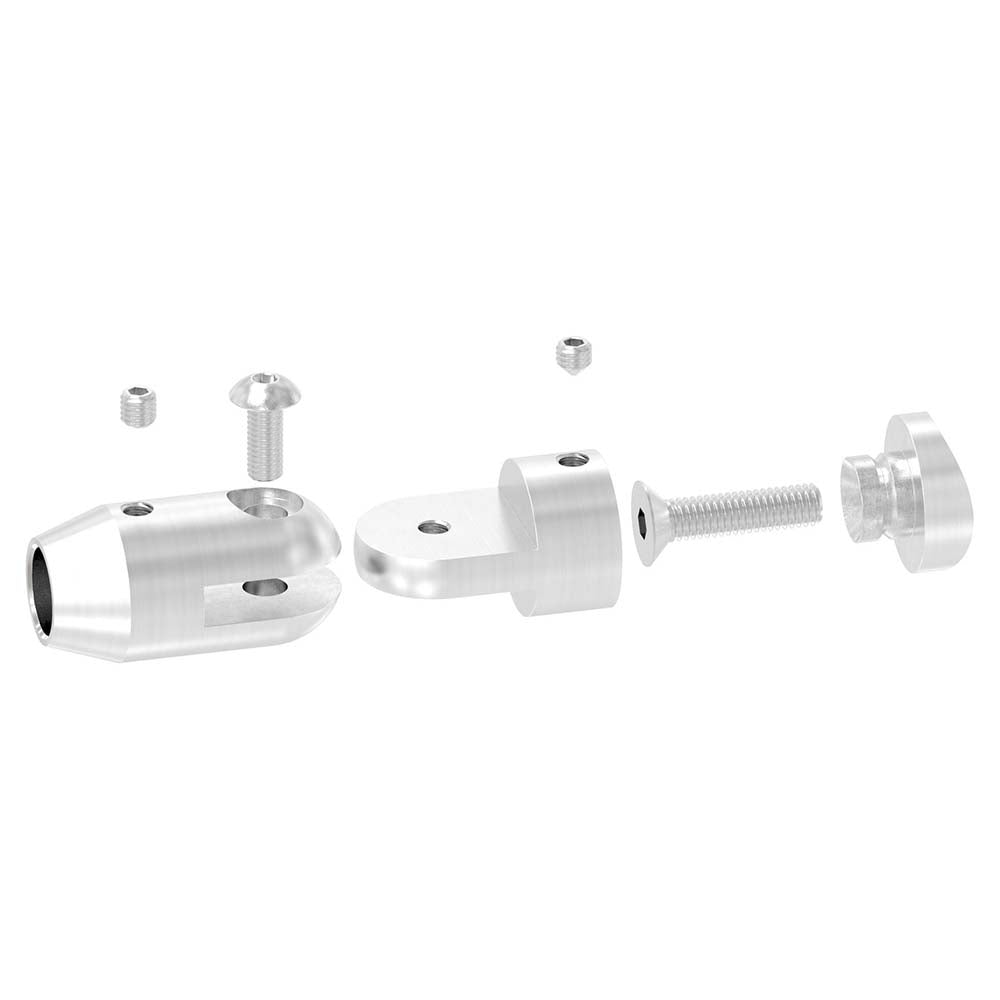 Querstabhalter mit Gelenk, Anschluss ø 42,4mm Rohr, für Stab ø 12 mm