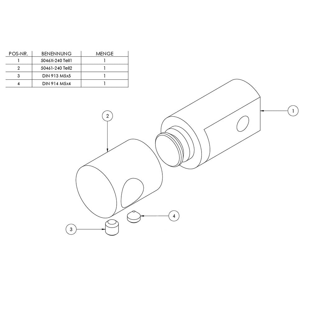 Querstabhalter zur Montage zwischen 2 Flacheisen, für Stab ø 12 mm