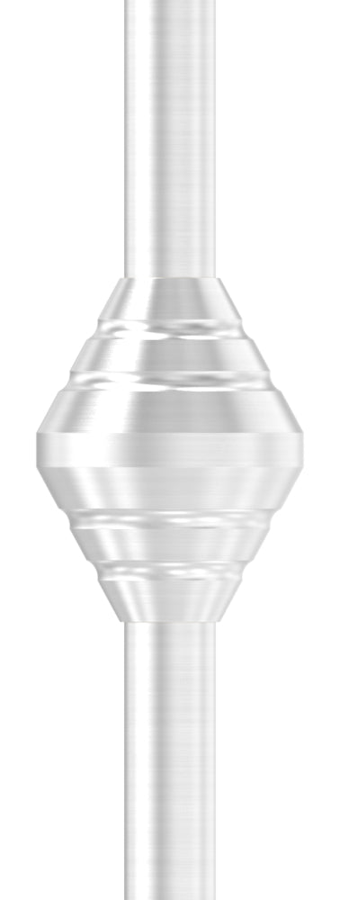 Edelstahl-Zierhülse, 45mm Höhe, 35mm Breite, mit 12,2mm Durchgangsbohrung