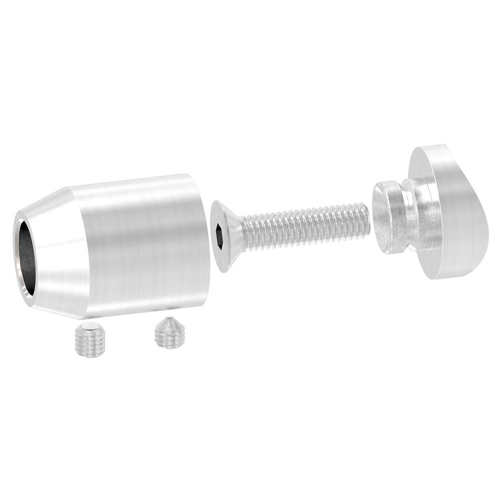 Querstabhalter ø 22mm zum Stoßen von vorne, Anschluss ø 33,7mm Rohr, für Stab ø 12 mm