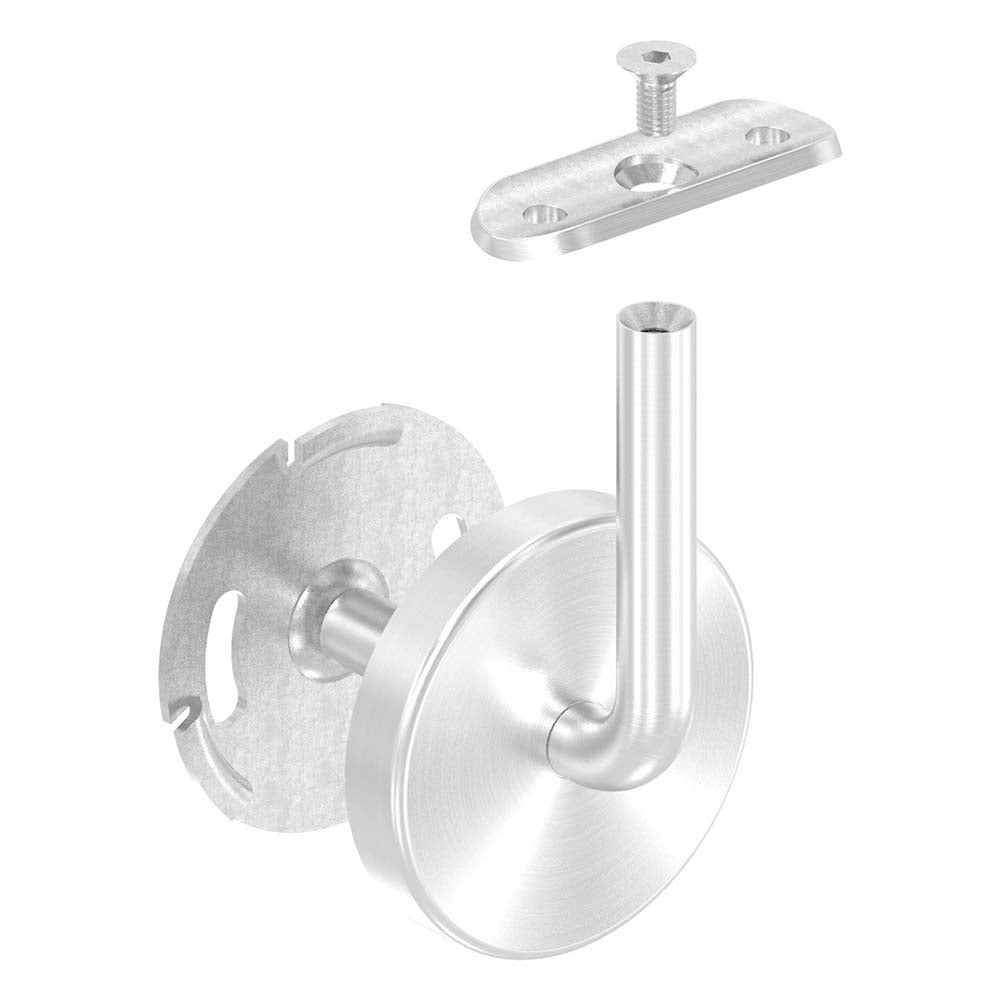 Handlaufhalter zur Wandbefestigung inkl. Cliprosette 70 x 12mm, für Rohr ø 42,4mm, mit Langlöchern