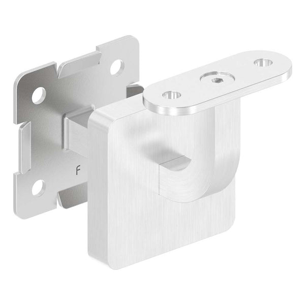 Handlaufhalter zur Wandbefestigung inkl. Cliprosette 60 x 60 x 11,5mm, für Vierkantrohr