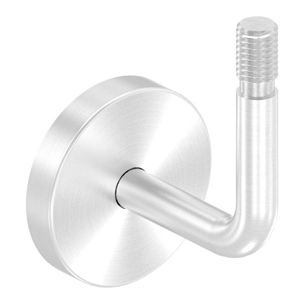Handlaufhalter zur Wandbefestigung, mit verschweißter 60 x 3mm Ronde und Clip-Rosette, mit Außengewinde M12