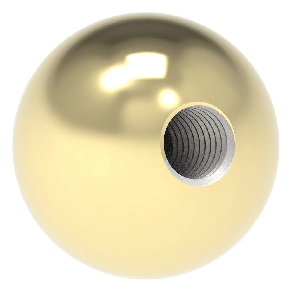 Messingkugel aus V2A Edelstahl massiv, Messing beschichtet, ø 25mm, mit M8 Gewinde