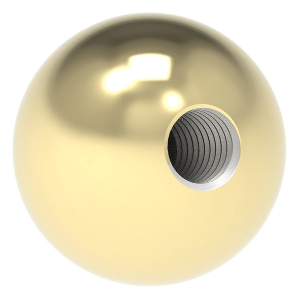 Messingkugel aus V2A Edelstahl massiv, Messing beschichtet, ø 25mm, mit M8 Gewinde