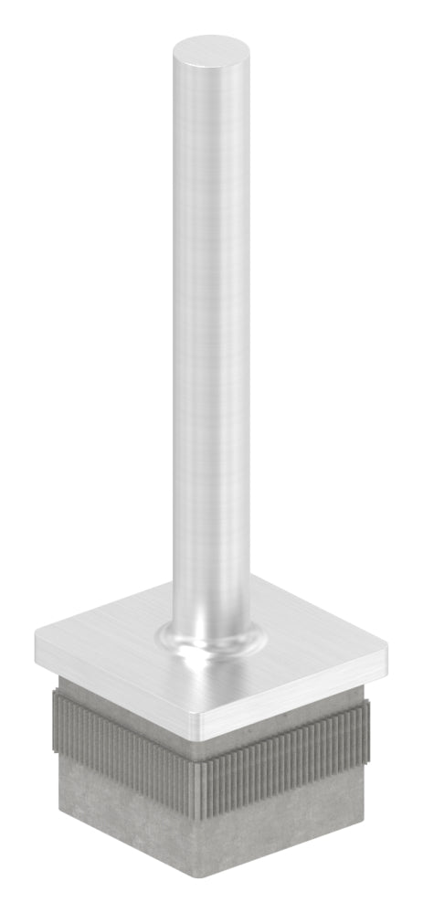 Handlaufstütze zum Einschlagen für 40 x 40 x 2,0mm Rohr, zum Anschweißen an Handlauf, Höhe 105mm