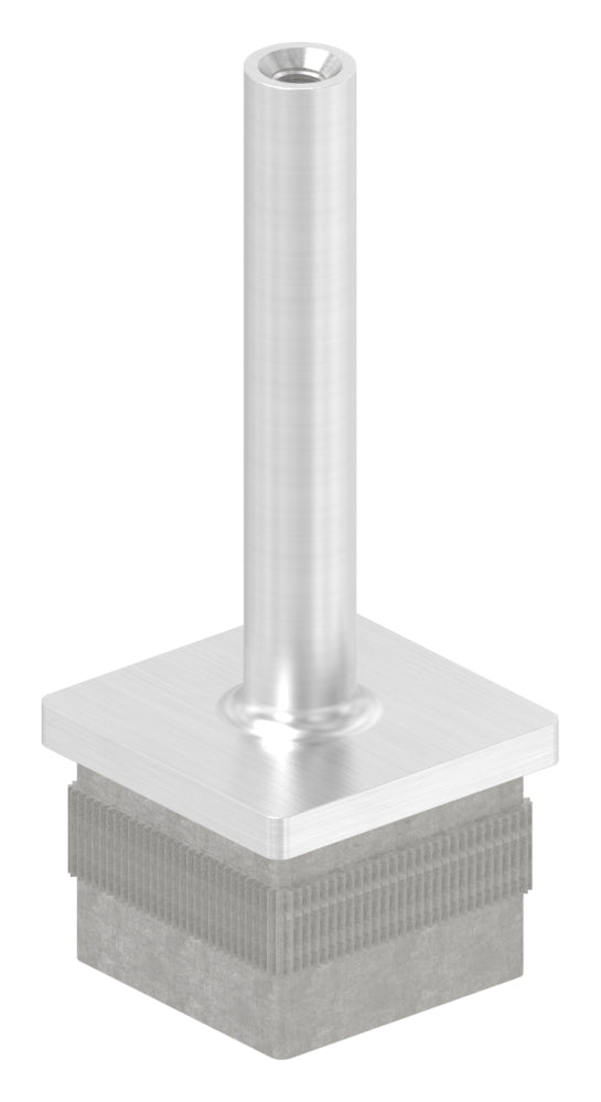 Handlaufstütze zum Einschlagen für 40 x 40 x 2,0mm Rohr, mit M6 Innengewinde, Höhe 80mm