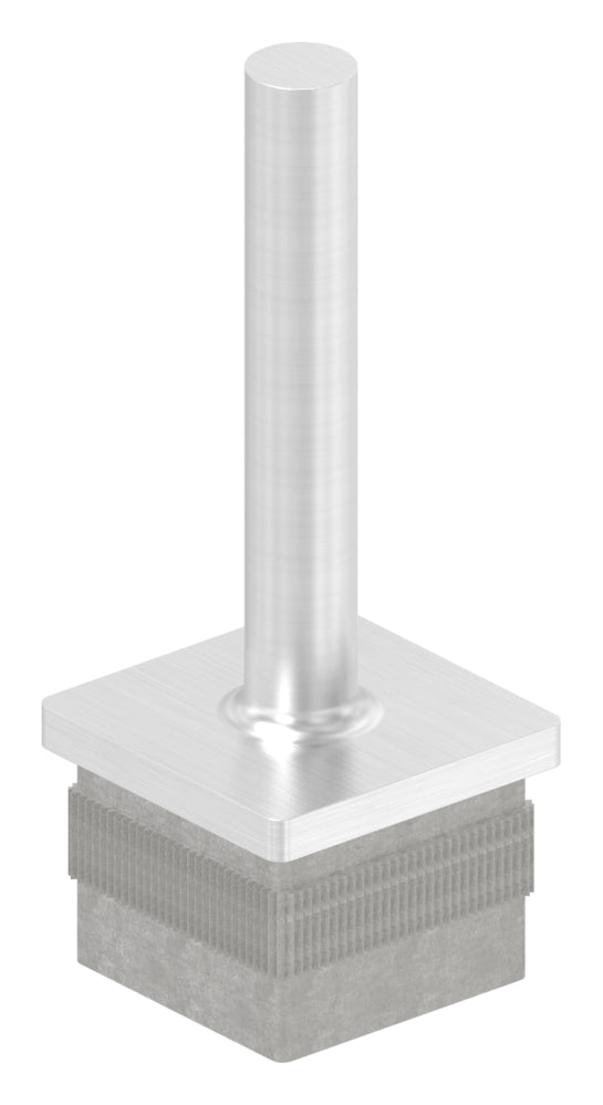 Handlaufstütze zum Einschlagen für 40 x 40 x 3,0mm Rohr, zum Anschweißen an Handlauf, Höhe 80mm