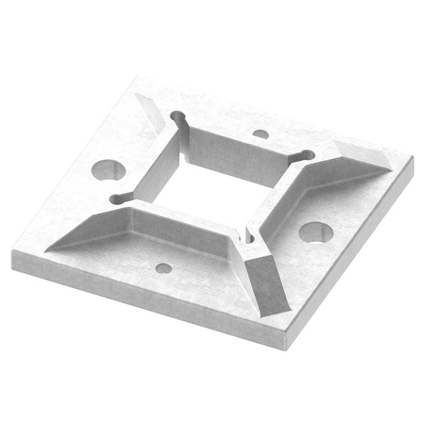Ankerplatte 100 x 100 x 6mm, mit 2 x ø 11mm und 2 x ø 5mm Bohrung, für Rohr 40 x 40mm
