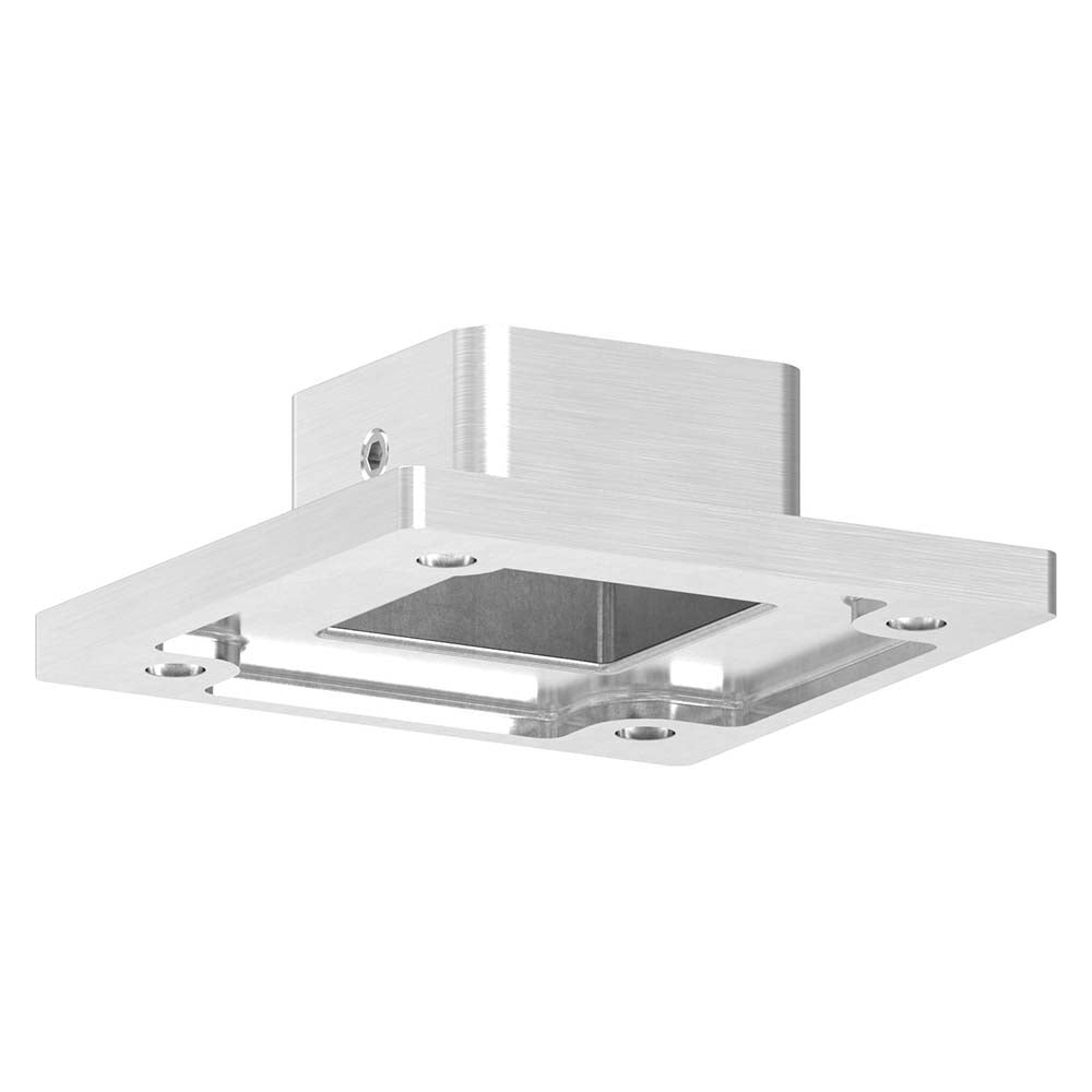 Wandflansch/Bodenanker, Platte ø 70 x 70 x 6mm, für Rohr 30 x 30 x 2mm mit Madenschraube seitlich