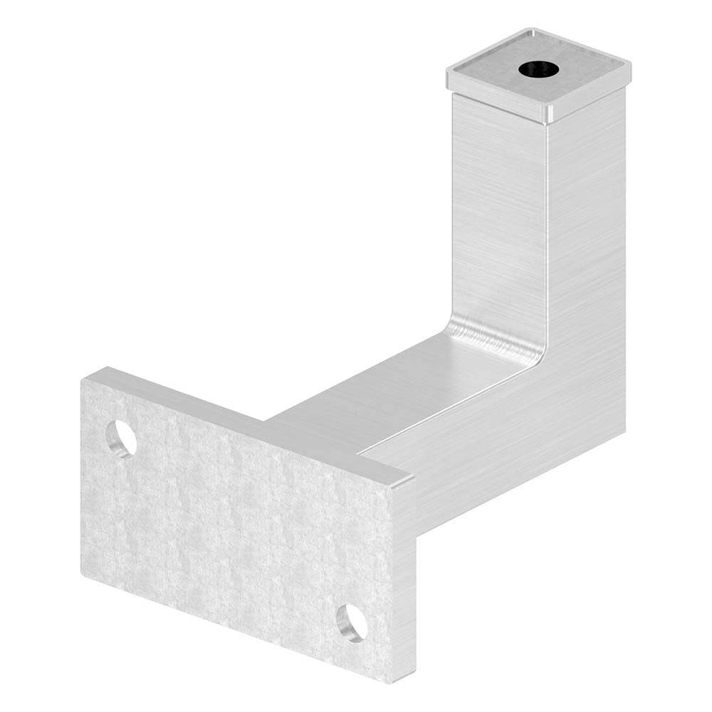 Handlaufhalter zur Wandbefestigung mit verschweißter Ronde 65 x 35 x 6mm, für Vierkantrohr mit 6,5mm Durchgangsbohrung