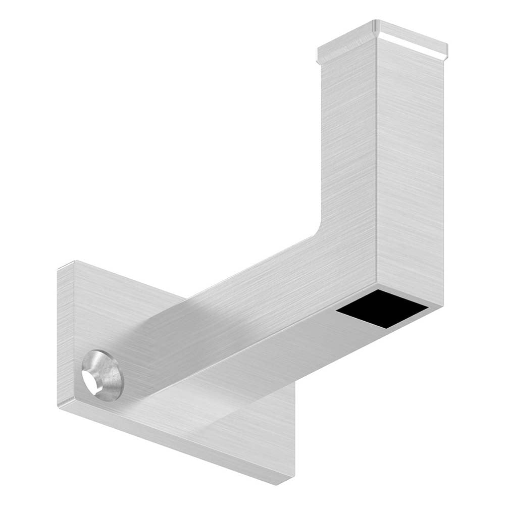 Handlaufhalter zur Wandbefestigung mit verschweißter Ronde 65 x 35 x 6mm, für Vierkantrohr mit 6,5mm Durchgangsbohrung