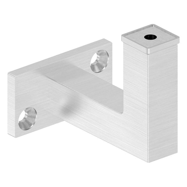 Handlaufhalter zur Wandbefestigung mit verschweißter Ronde 65 x 35 x 6mm, für Vierkantrohr mit 6,5mm Durchgangsbohrung