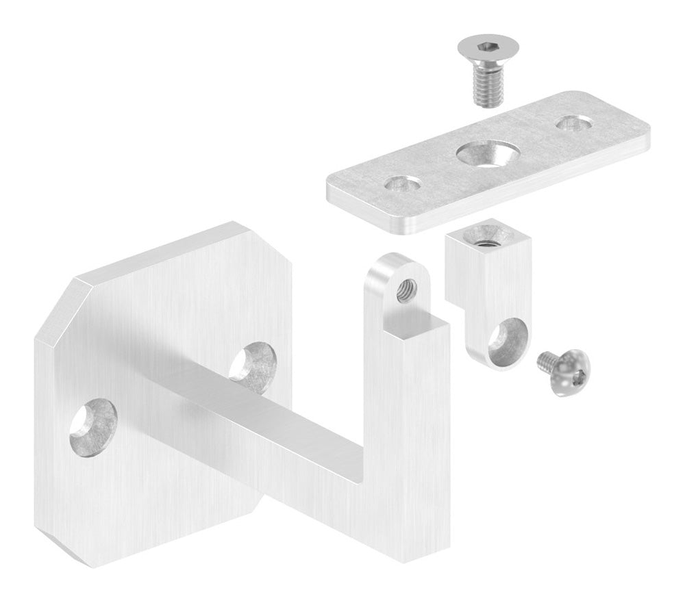 Handlaufhalter flexibel, eckig zur Wandbefestigung, für Vierkantrohr