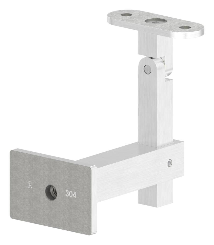 Handlaufhalter eckig, zur Wandbefestigung 360°drehbar, mit M8 Innengewinde, für Vierkantrohr