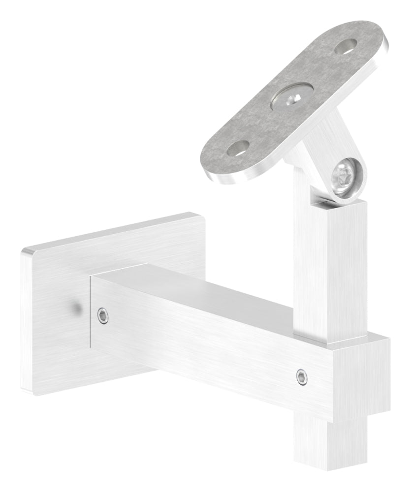 Handlaufhalter eckig, zur Wandbefestigung 360°drehbar, mit M8 Innengewinde, für Vierkantrohr