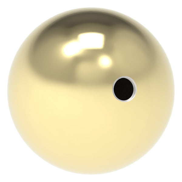 Messingkugel hohl ø 50mm, aus V2A Edelstahl, mit Messing Beschichtung, mit M8 Gewinde