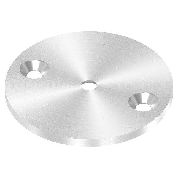 Ronde ø 70mm, Stärke 4mm, mit zwei ø 6,5mm Senkbohrungen und ø 6,5mm Zentrierbohrung, mit Rundschliff