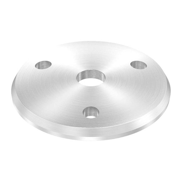 Ronde gewölbt ø 58mm, Stärke 4mm, mit drei ø 6,5mm Bohrungen und ø 10,5mm Zentrierbohrung