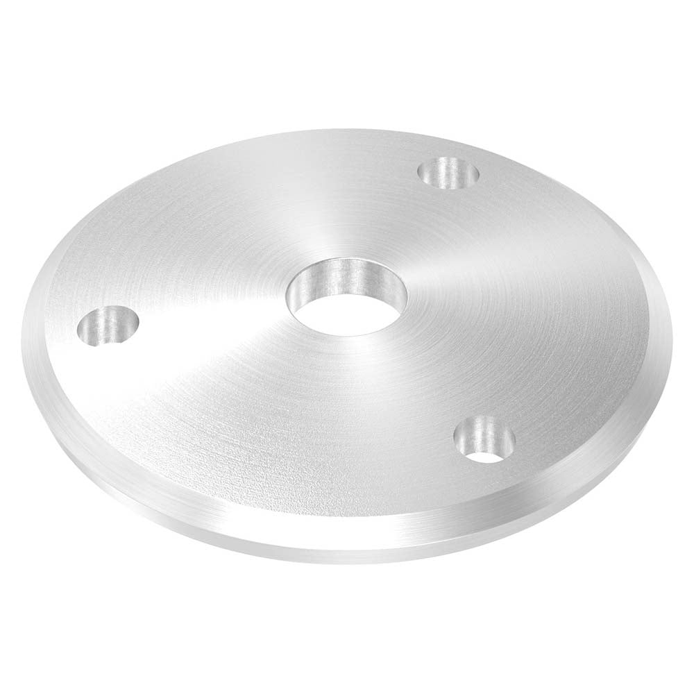 Ronde gewölbt ø 70mm, Stärke 5mm, mit drei ø 6,5mm Bohrungen und ø 12,5mm Zentrierbohrung